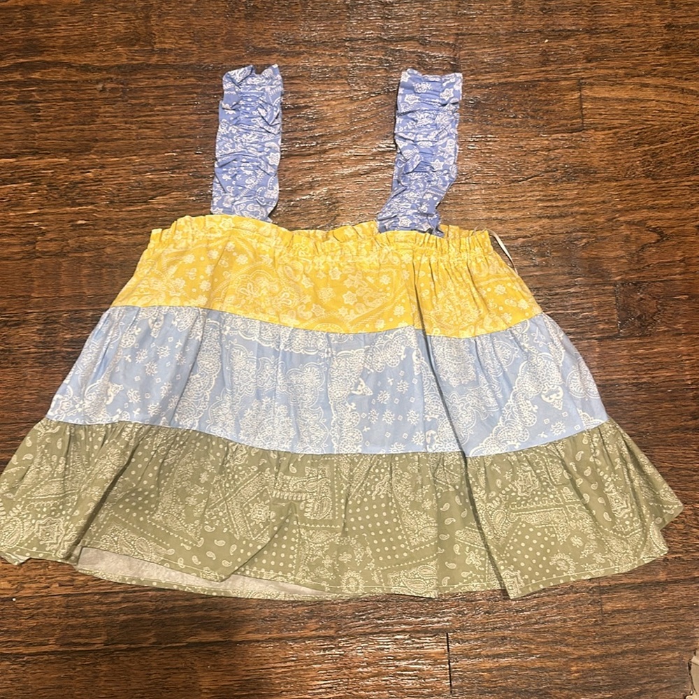yellow blue and green bandanna top - Picture 2 of 2